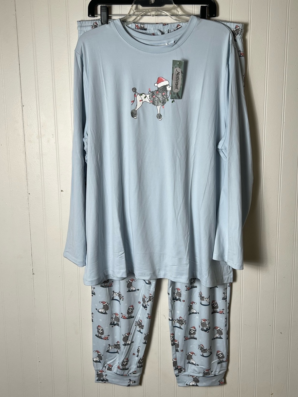 NWT National Women’s Holiday Poodle Pajama Set Long Sleeve Pants